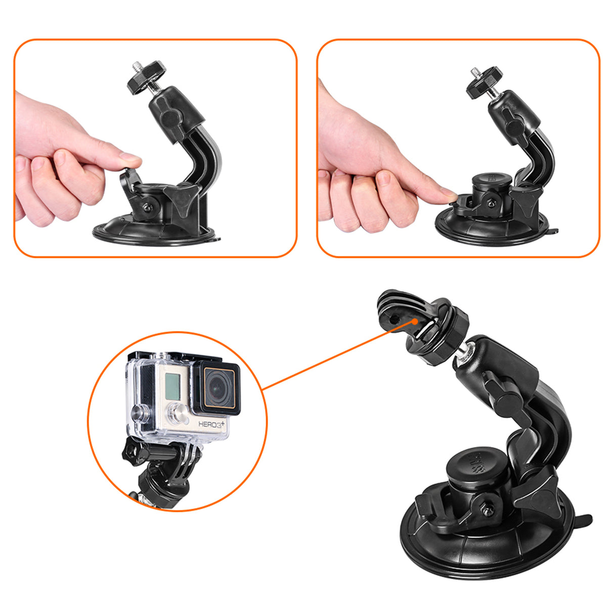 Saugnapfhalterung stabile Suction Cup Mount für GoPro DJI Osmo Actionkameras