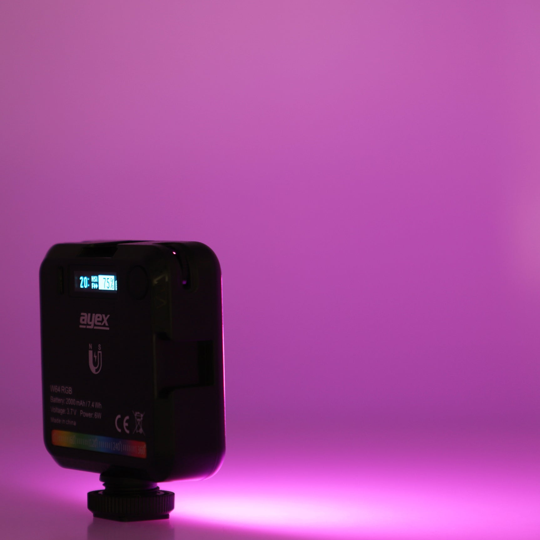 RGB Videoleuchte einstellbare Helligkeit 20 kreative Lichteffekte W64 RGB