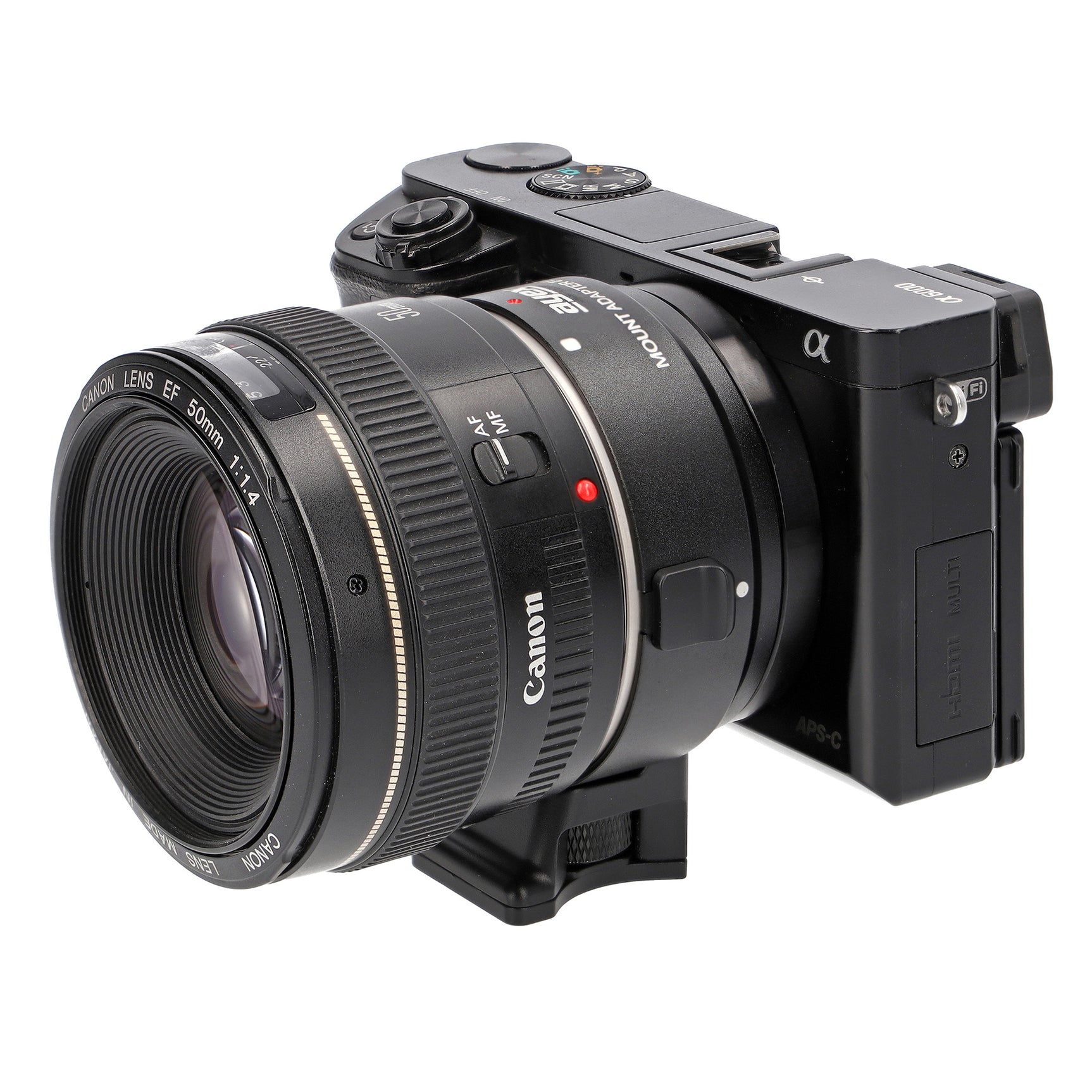 Highspeed Objektivadapter Canon EF an Sony E-Mount Dual Autofokus Phasenerkennung EF-NEX IV