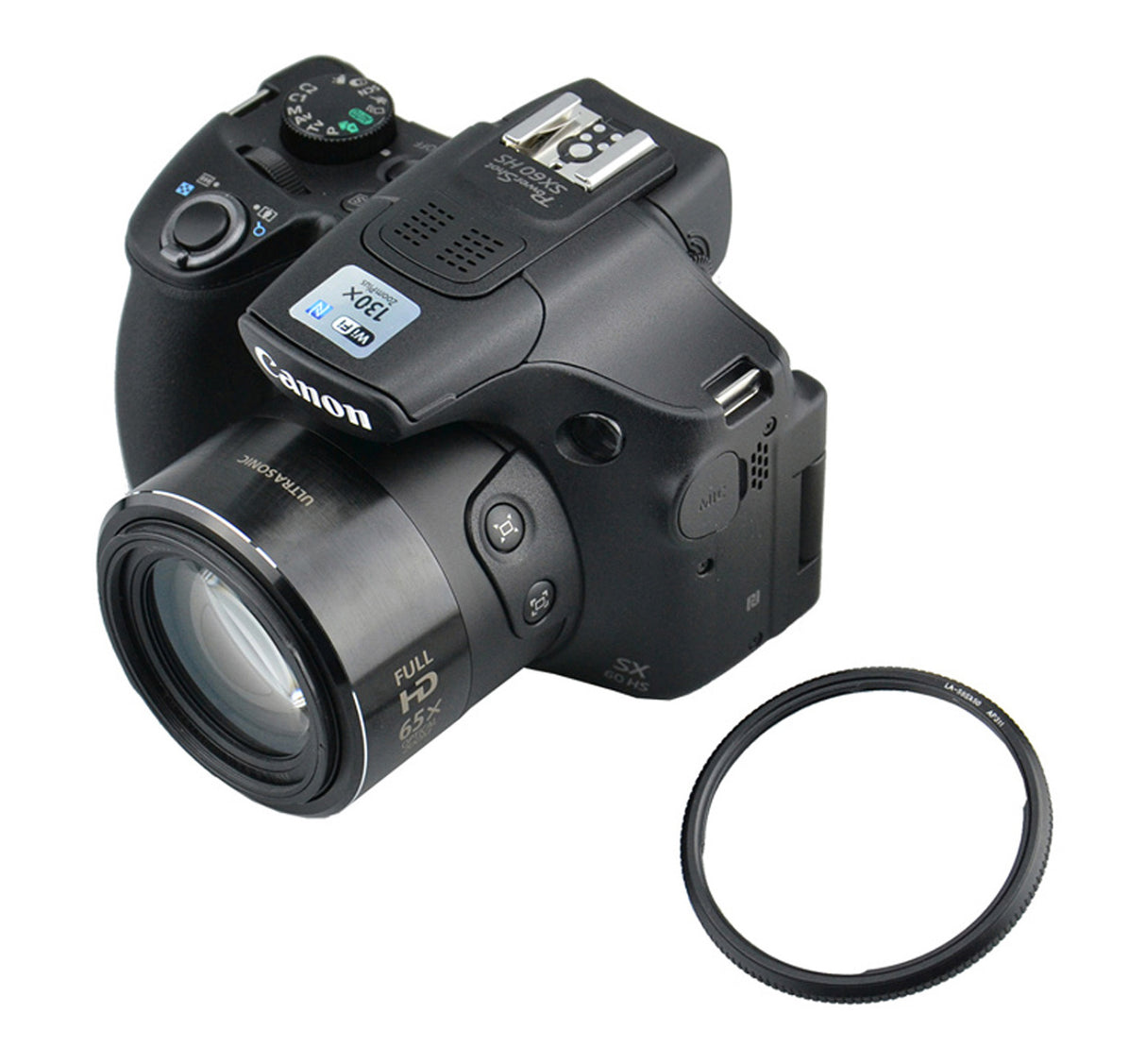Objektivadapter 58mm Zubehör an Canon PowerShot SX70/60/50/520HS Kameras