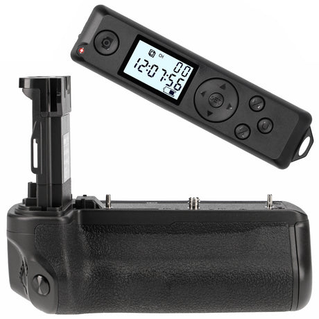 Batteriegriff für Canon EOS R5 R6 R6 Mark II wie BG-R10 Inkl. Timer-Fernauslöser + 2x LP-E6NH Akkus
