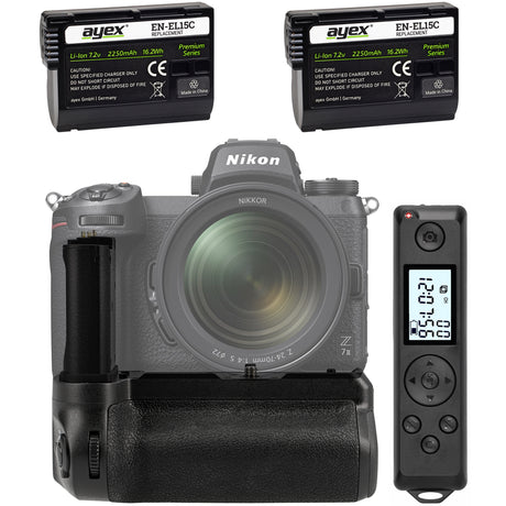 Batteriegriff für Nikon Z6 II & Z7 II inkl. Timer-Fernauslöser + 2x EN-EL15C Akkus