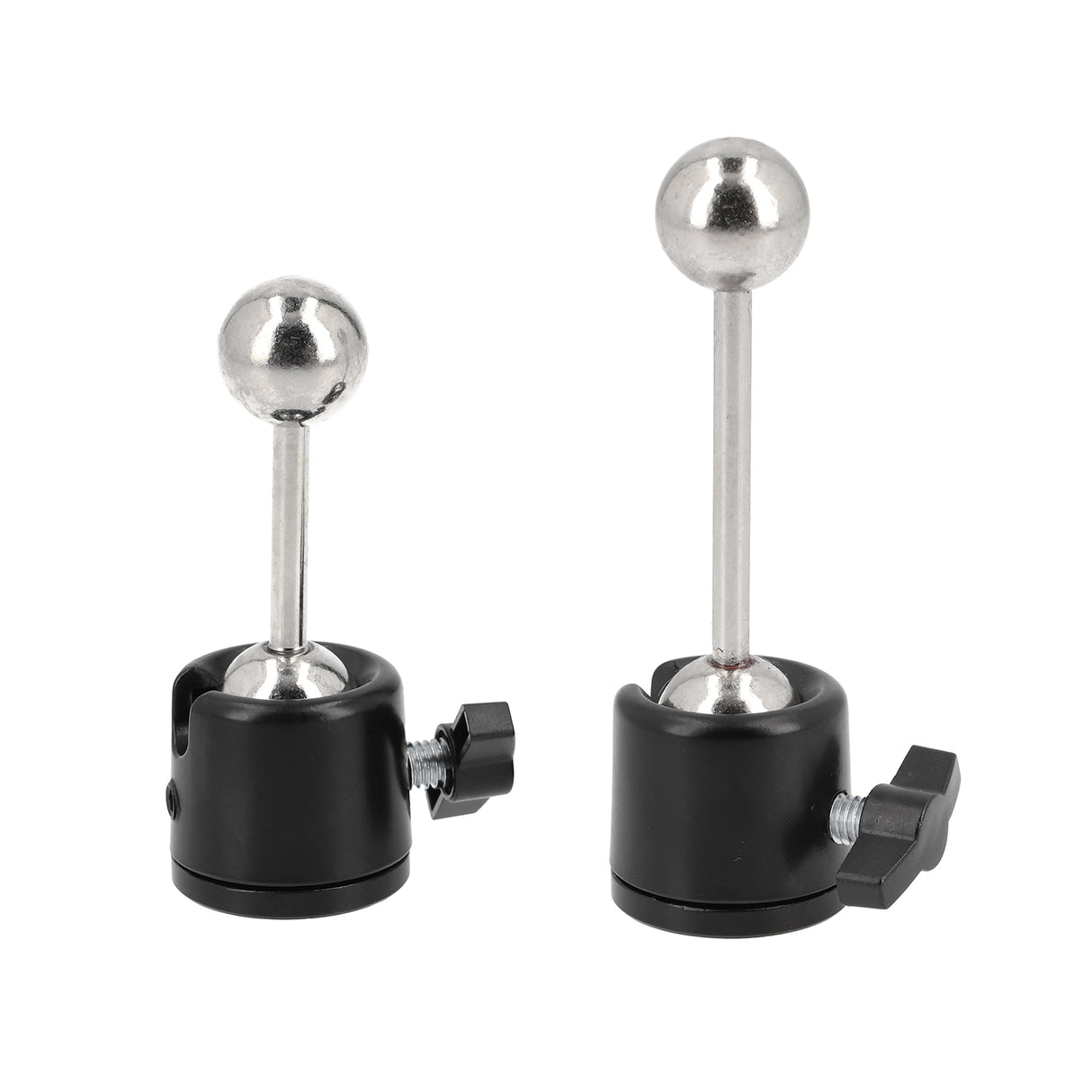 Mini Metall Doppel Kugelkopf mit kurzer Stange 1/4 und 3/8 Zoll Gewinde