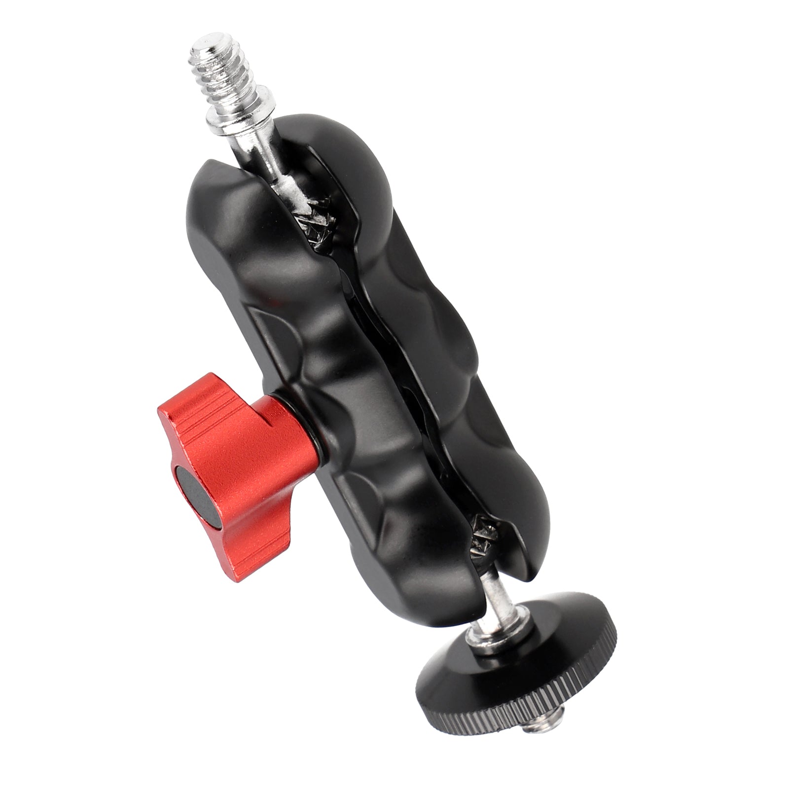 Metall Doppel-Kugelkopf aus Aluminium - Magic Arm Adapter 1/4 Zoll für Kamera & Zubehör
