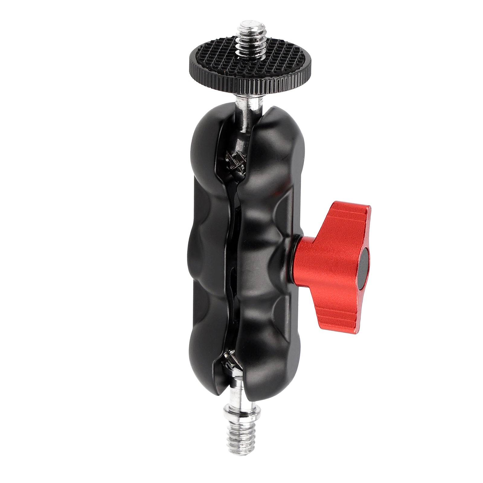 Metall Doppel-Kugelkopf aus Aluminium - Magic Arm Adapter 1/4 Zoll für Kamera & Zubehör