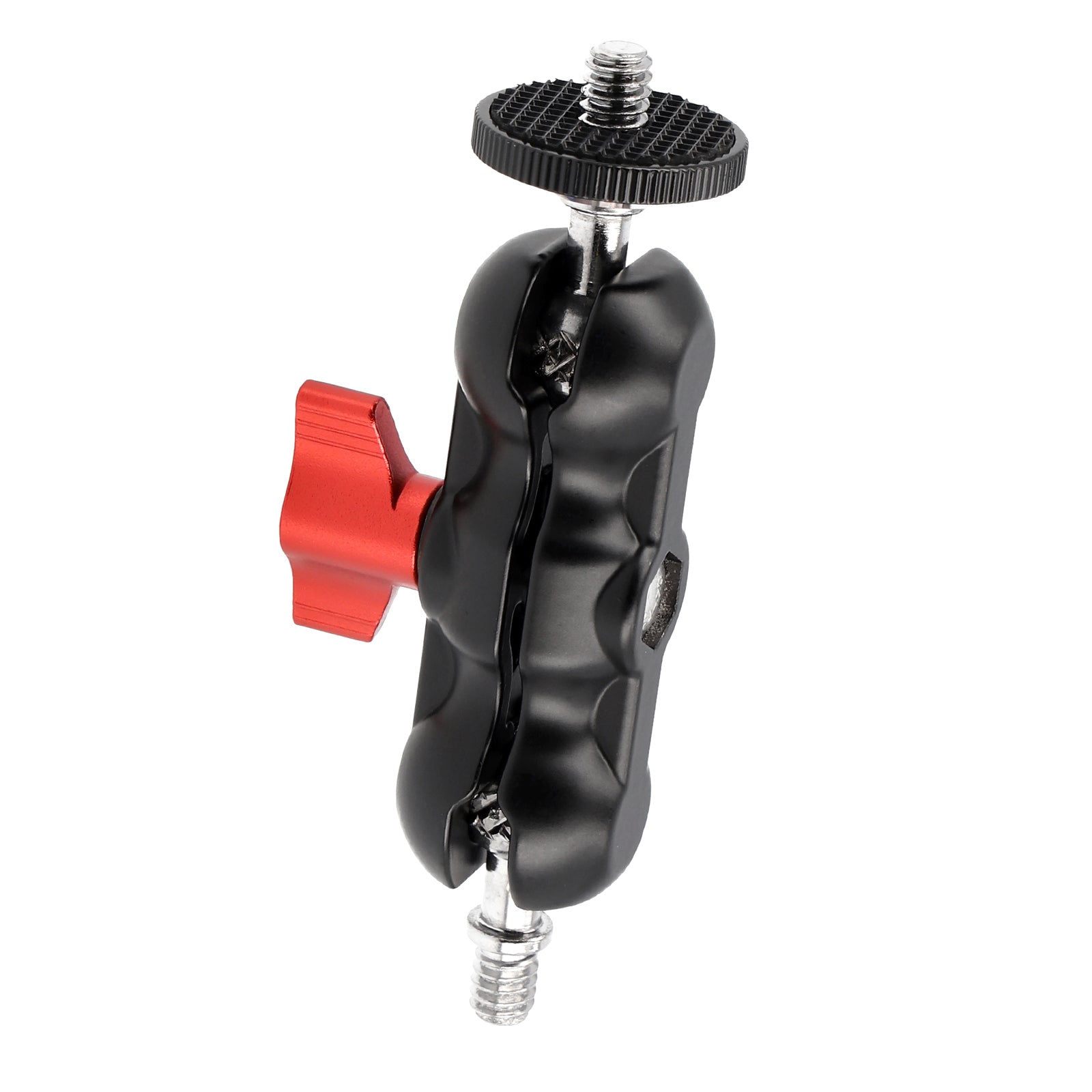 Metall Doppel-Kugelkopf aus Aluminium - Magic Arm Adapter 1/4 Zoll für Kamera & Zubehör