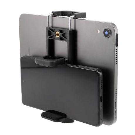 Doppelseitige Smartphone & Tablet Halterung 1/4 Zoll Universal Stativhalter für Hochformat & Querformat