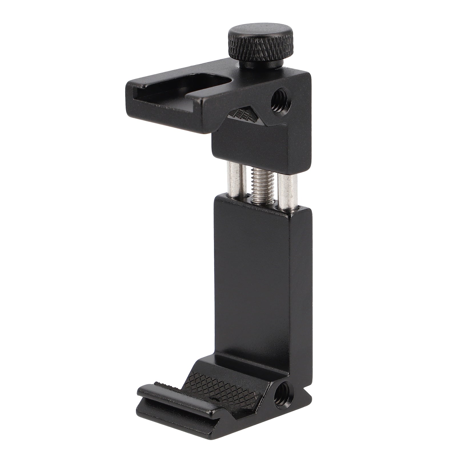 Metall Smartphone Halter Blitzschuh & 1/4 Zoll Robuster Handy Stativadapter für Mikrofon, LED-Licht & Vlogging