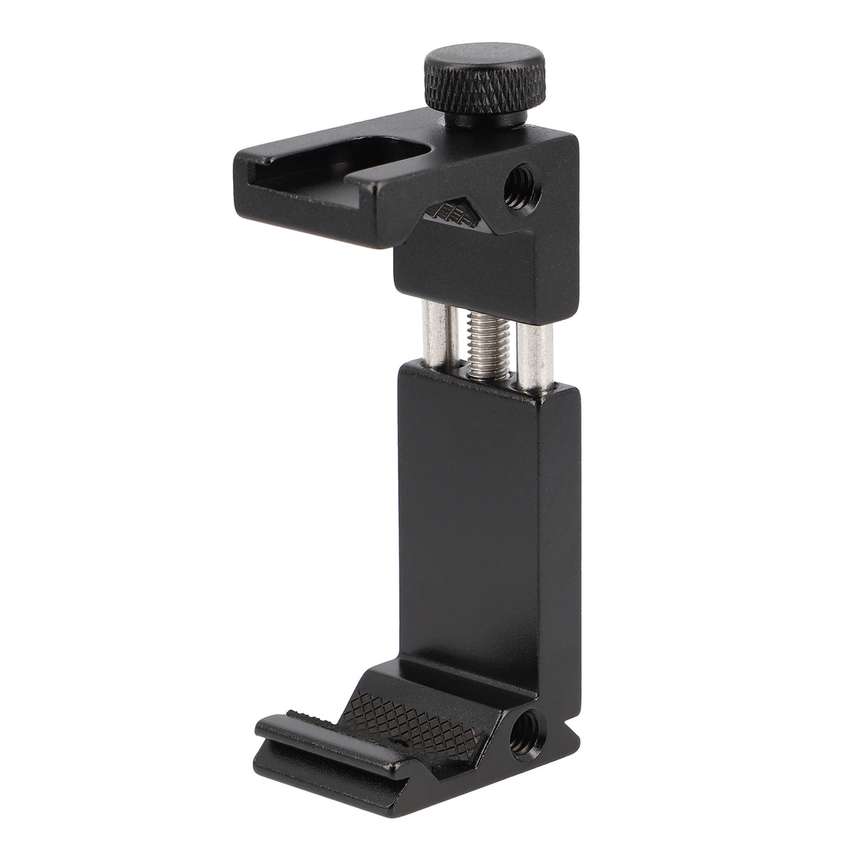 Metall Smartphone Halter Blitzschuh & 1/4 Zoll Robuster Handy Stativadapter für Mikrofon, LED-Licht & Vlogging