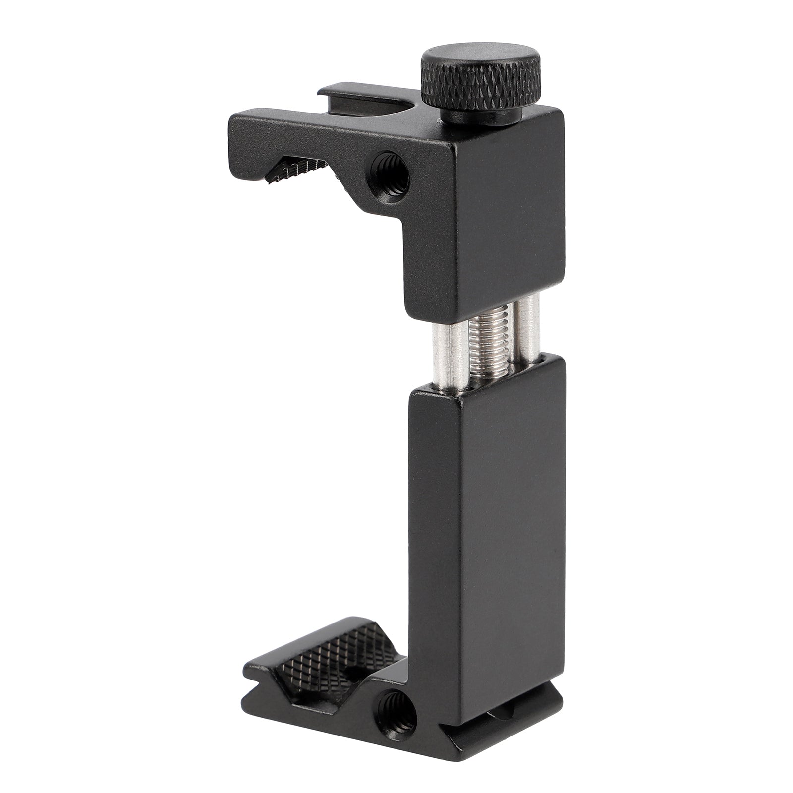 Metall Smartphone Halter Blitzschuh & 1/4 Zoll Robuster Handy Stativadapter für Mikrofon, LED-Licht & Vlogging
