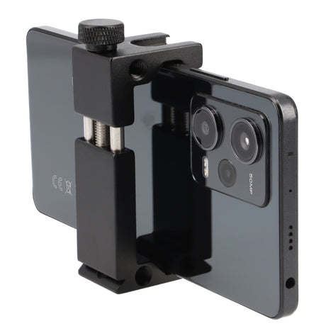 Metall Smartphone Halter Blitzschuh & 1/4 Zoll Robuster Handy Stativadapter für Mikrofon, LED-Licht & Vlogging