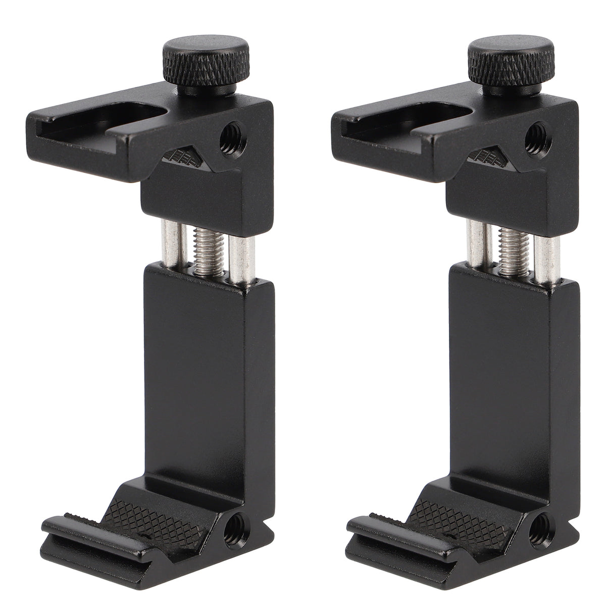 2er Set Universal Smartphone Halterung – Handy Stativadapter mit 1/4 Zoll, Blitzschuh & Schraubklemme für Vlogging, Streaming & Fotografie