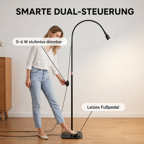 Profi-UV-Lampe 6 W mit Fußpedal & flexiblem Schwanenhals für Nagel-, Wimpern- und Brow-Studio
