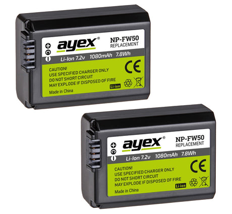 Batteriegriff Set für Sony Alpha A7II A7RII A7SII + 2x NP-FW50 Akku + 1x USB Dual Ladegerät