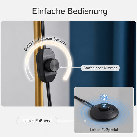Profi-UV-Lampe 6 W mit Fußpedal & flexiblem Schwanenhals für Nagel-, Wimpern- und Brow-Studio