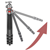 JUSINO Leichtes Karbon Fotostativ mit Kugelkopf Stativ bis 138cm 12kg AF-254C FGS-36
