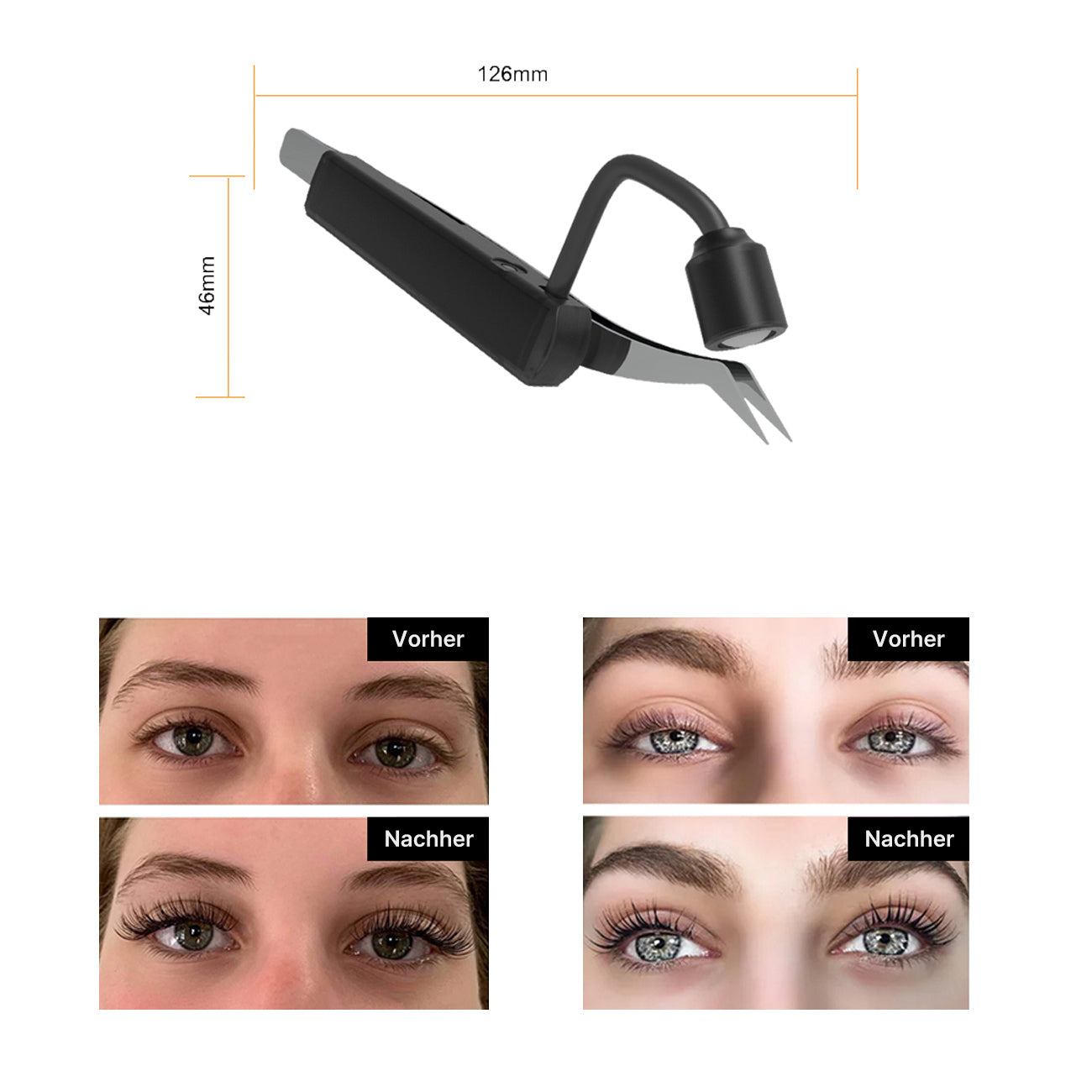 LED Wimpern Pinzette mit UV-Lampe – Lash Extension LED Pinzette & Lash Glue Aushärtung – Beauty Studio Werkzeug