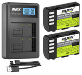 Batteriegriff Set für Panasonic Lumix G9 ersetzt DMW-BGG9 + 2x BLF-19E Akkus + USB Dual Ladegerät