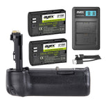 Batteriegriff Set für Canon EOS 90D 80D 70D + 2x LP-E6N Akku + 1x USB Dual Ladegerät wie BG-E14