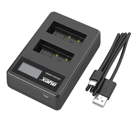 USB Dual Ladegerät für Canon LP-E17 Akkus beleuchtetes Display Ladestandanzeige