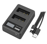 USB Dual Ladegerät für Canon LP-E17 Akkus beleuchtetes Display Ladestandanzeige