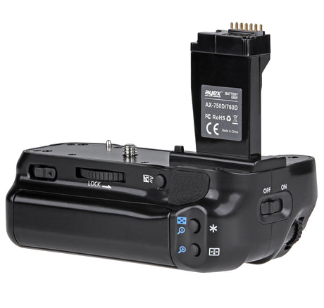 Batteriegriff Set für Canon EOS 760D 750D IX8 T6S T6I + 2x LP-E17 Akku + 1x USB Dual Ladegerät wie BG-E18