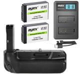 Batteriegriff Set für Canon EOS 800D 77D 9000D Kiss X9i Rebel T9i + 2x LP-E17 Akku + 1x USB Dual Ladegerät