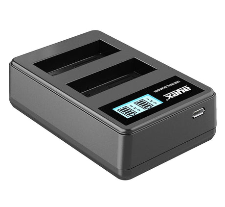 USB Dual Ladegerät für Nikon EN-EL14 Akkus beleuchtetes Display Ladestandanzeige