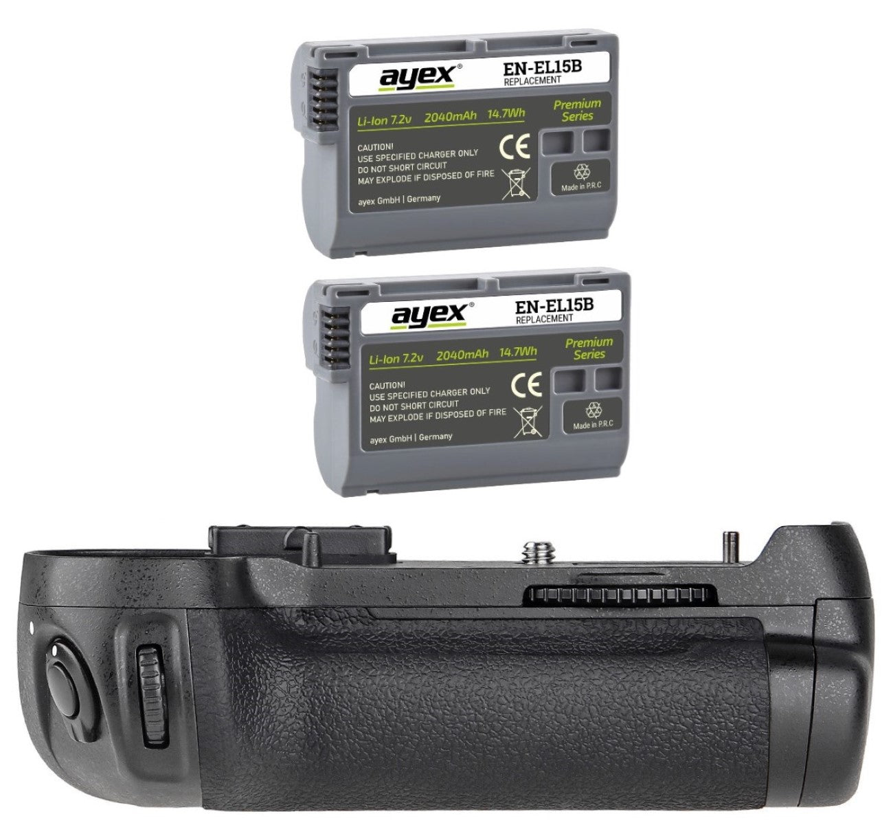 Batteriegriff Set für Nikon D600 D610 wie MB-D14 + 2x EN-EL15B Akku