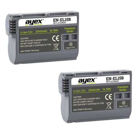 Batteriegriff Set für Nikon D800 D810 wie MB-D12 + 2x EN-EL15B Akku + 1x USB Dual Ladegerät