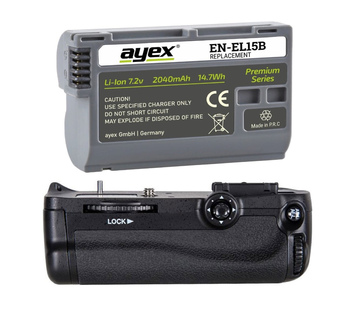 Batteriegriff Set für Nikon D7100 D7200 ersetzt MB-D15 + 1x EN-EL15B Akku