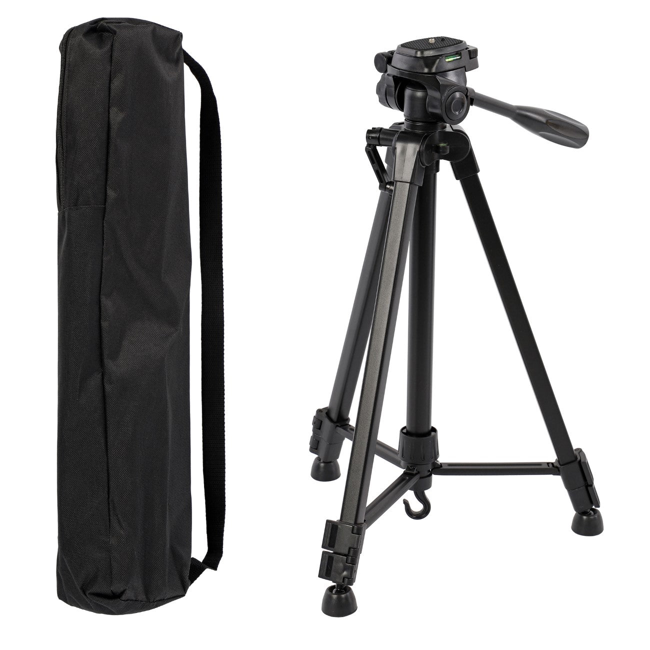 Kamerastativ mit 3-Wege-Kopf höhenverstellbar bis 163 cm leicht & stabil bis 5 kg