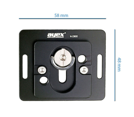 Schnellwechselplatte ayex N-D600 für Nikon D600 und Arca-Swiss Standard