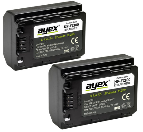 ayex Power Set mit 2x NP-FZ100 Akku + 1x USB Dual Ladegerät zB Sony Alpha A7R III A9 II Alpha 1