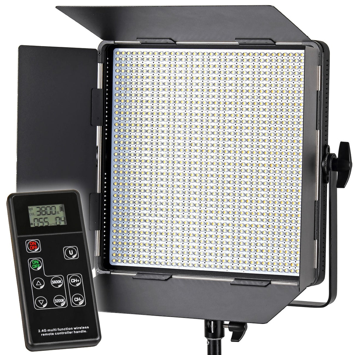 ayex Profi-Videoleuchte mit 1296 LEDs DMX kompatibel inklusive Funk-Fernbedienung