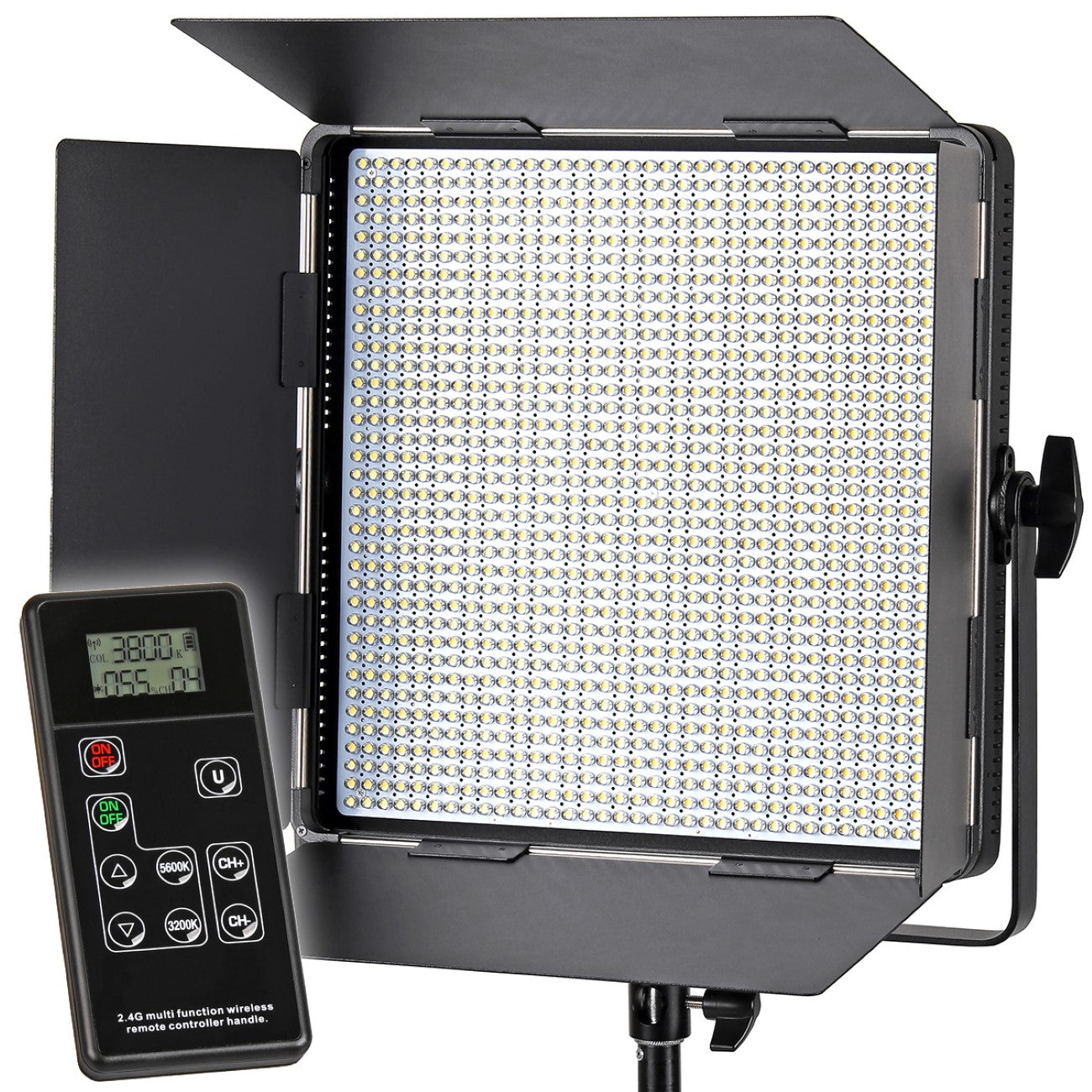 ayex Profi-Videoleuchte mit 1296 LEDs DMX kompatibel inklusive Funk-Fernbedienung