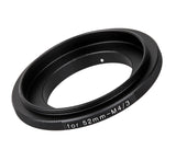 Retroadapter 52mm Micro 4/3 Umkehrring Reversering Objektiv Makroadapter