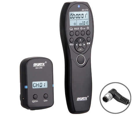 Funk Timer Fernauslöser AX-5 DC0 zB Nikon Z9 Z8 D850 D700 D5 D4S D3 Serie Bulb Delay Fokussieren