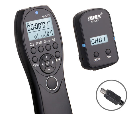 Funk Timer Fernauslöser AX-5 DC2 zB Nikon Z7 Z6 D7500 D7100 D750 D610 D90 D5600 D3300