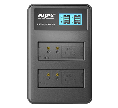 ayex Power Set mit 2x LP-E10 Akku + USB Dual-Ladegerät Für zB Canon EOS 1300D Rebel T3 Kiss X50