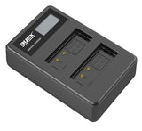 USB Dual Ladegerät für Canon LP-E10 Akkus beleuchtetes Display Ladestandanzeige
