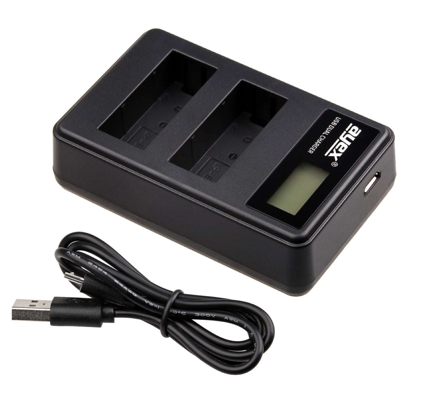 USB Dual Ladegerät für Canon LP-E10 Akkus beleuchtetes Display Ladestandanzeige