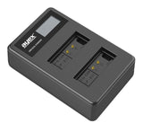 USB Dual Ladegerät für Canon LP-E12 Akkus beleuchtetes Display Ladestandanzeige