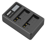 USB Dual Ladegerät für Canon LP-E8 Akkus beleuchtetes Display Ladestandanzeige