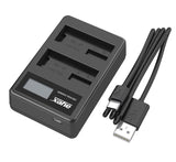 USB Dual Ladegerät für Canon LP-E8 Akkus beleuchtetes Display Ladestandanzeige