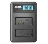 USB Dual Ladegerät für Canon LP-E17 Akkus beleuchtetes Display Ladestandanzeige