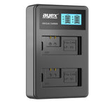 USB Dual Ladegerät für Canon LP-E5 Akkus beleuchtetes Display Ladestandanzeige