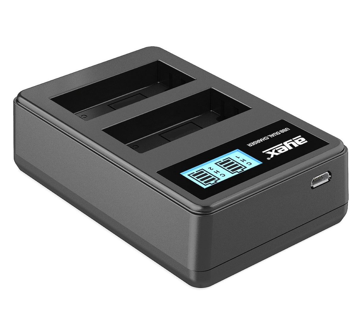 USB Dual Ladegerät für Fujifilm NP-W235 Akkus beleuchtetes Display Ladestandanzeige