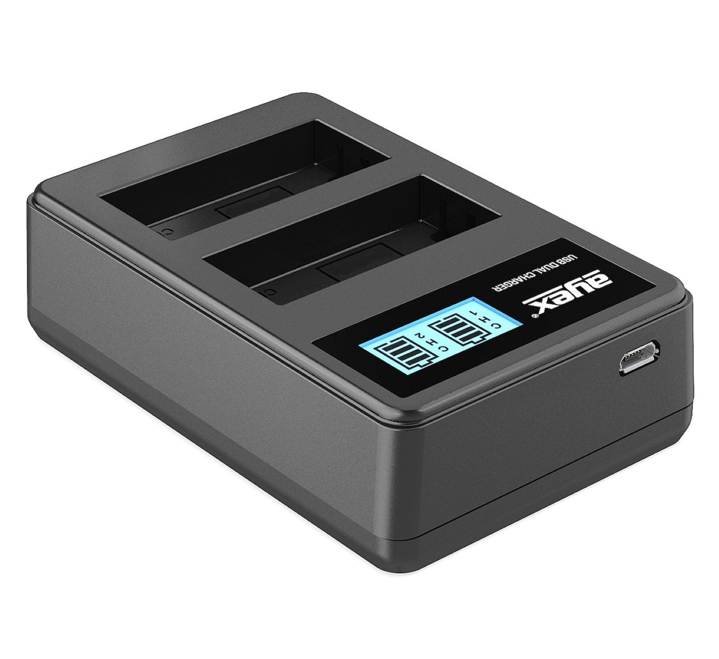 USB Dual Ladegerät für Fujifilm NP-W235 Akkus beleuchtetes Display Ladestandanzeige