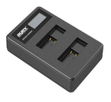 USB Dual Ladegerät für GoPro AHDBT-501 Akkus Hero 8 7 6 5 beleuchtetes Display Ladestandanzeige